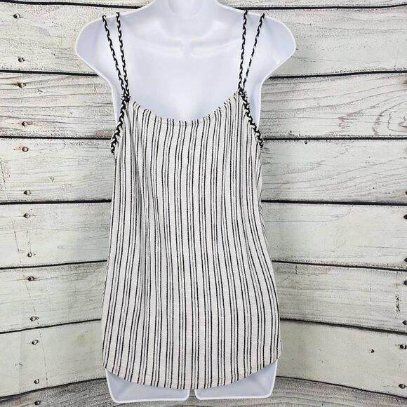 Maurices Black & White Striped Cami Tank Top Size L - Picture 4 of 8